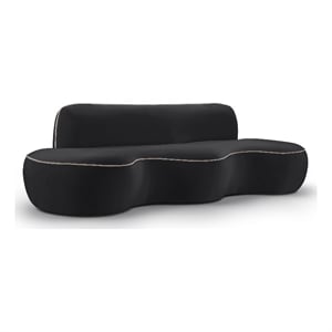 Meridian Furniture Swerve 100&quot Black Velvet Upholstered Sofa