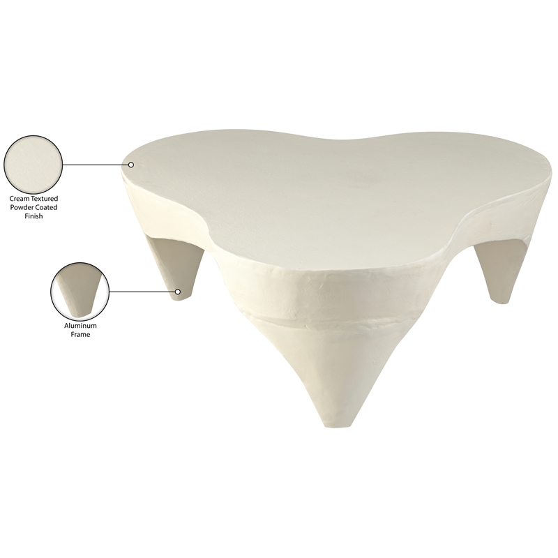 Meridian Furniture Bourges Cream Aluminum Coffee Table