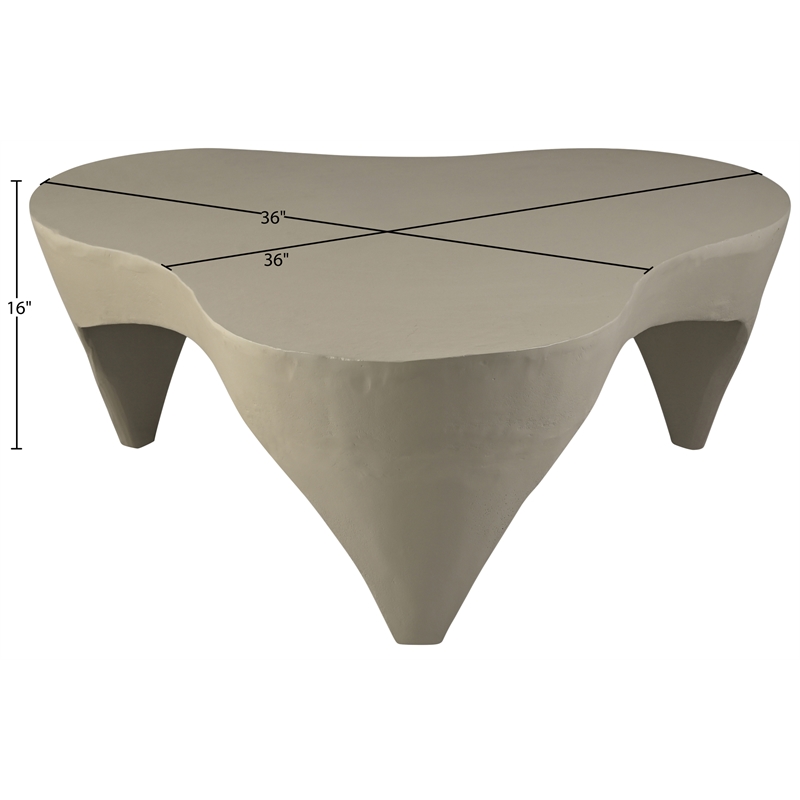 Meridian Furniture Bourges Taupe Aluminum Coffee Table