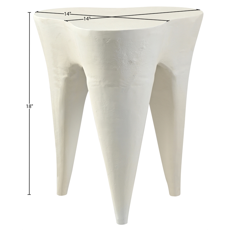 Meridian Furniture Bourges Cream Aluminum End Table