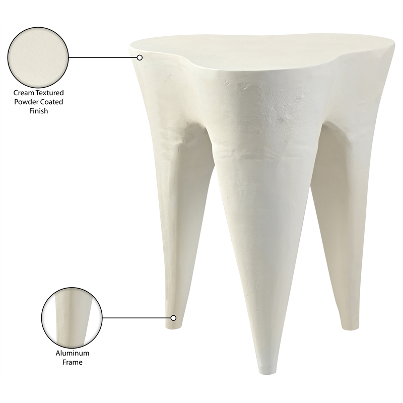 Meridian Furniture Bourges Cream Aluminum End Table