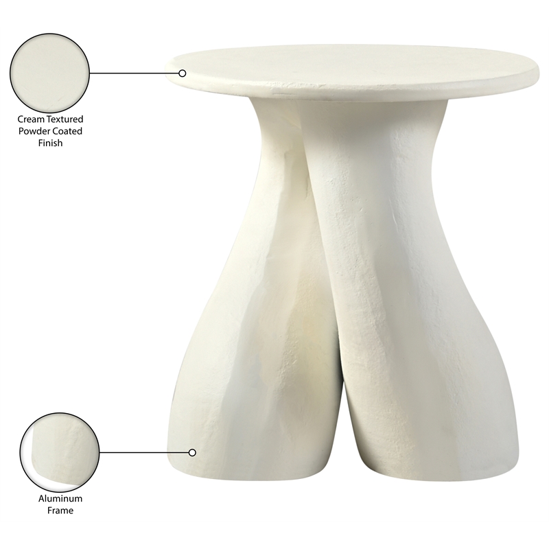 Meridian Furniture Talence Cream Aluminum End Table