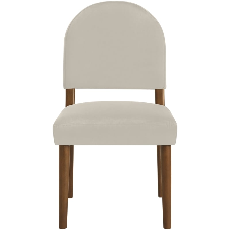 Meridian Furniture Varinelle Cream Velvet Upholstered Dining Chair (Set of 2)