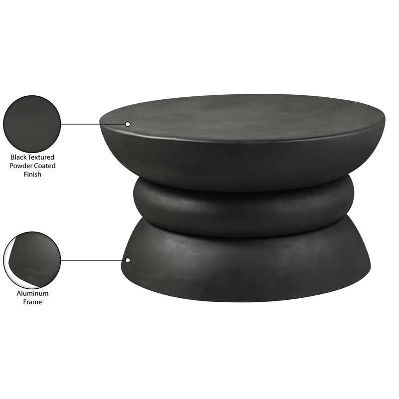 Meridian Furniture Collins Black Aluminum Coffee Table