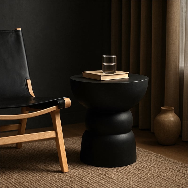 Meridian Furniture Collins Black Aluminum End Table