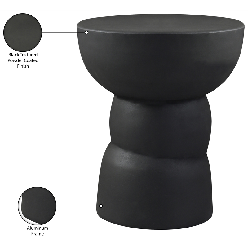 Meridian Furniture Collins Black Aluminum End Table
