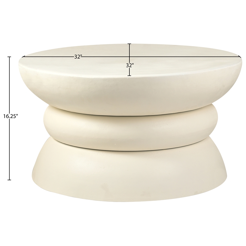 Meridian Furniture Collins Cream Aluminum Coffee Table