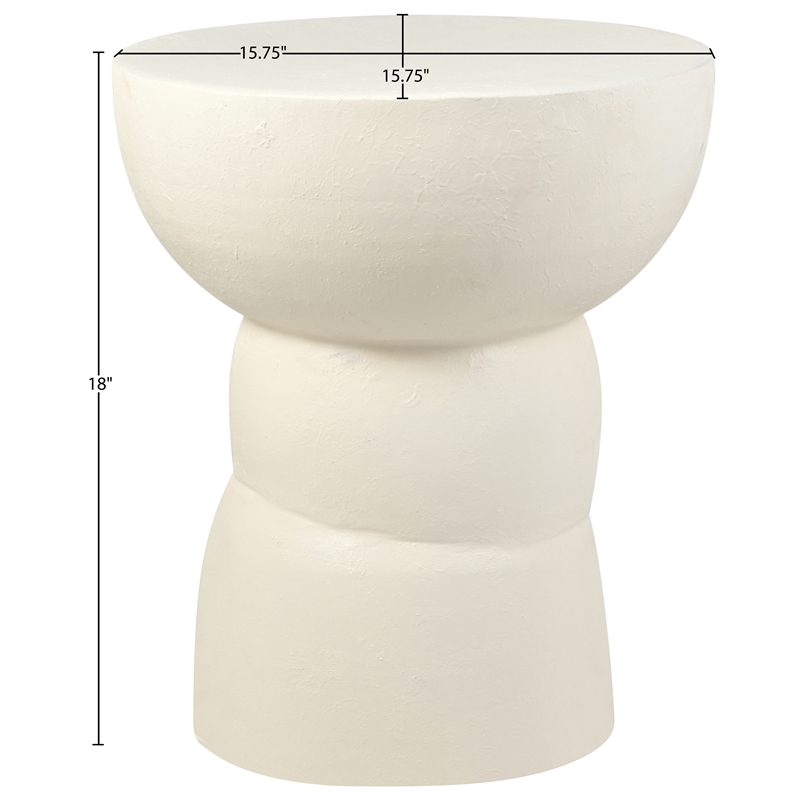 Meridian Furniture Collins Cream Aluminum End Table