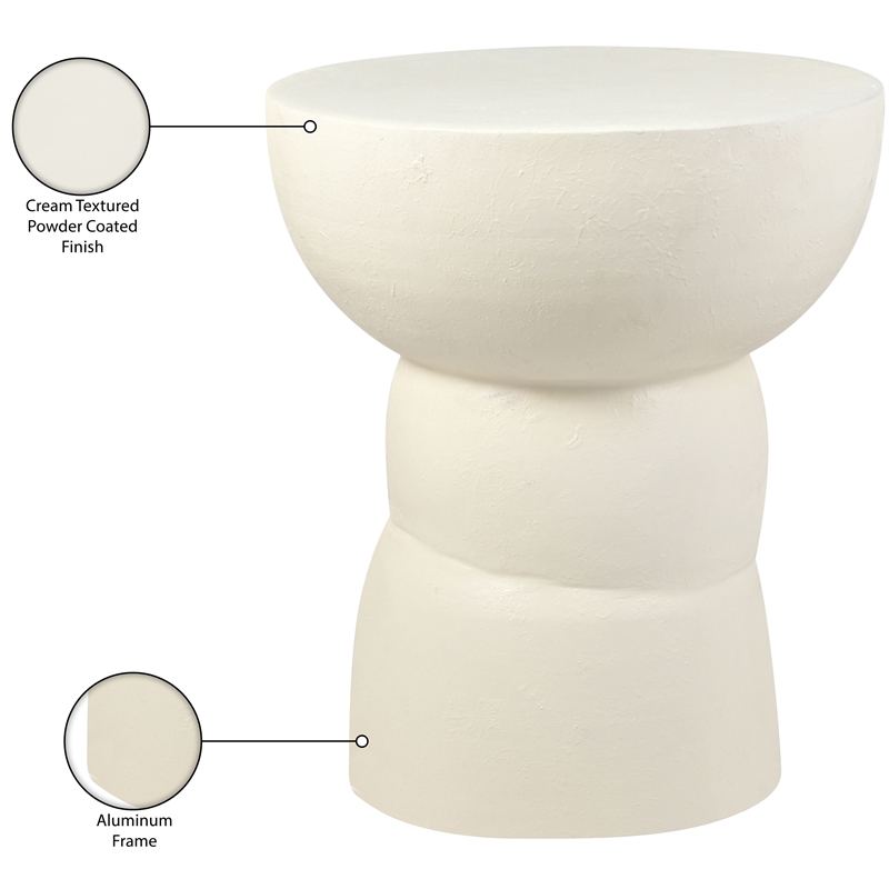 Meridian Furniture Collins Cream Aluminum End Table