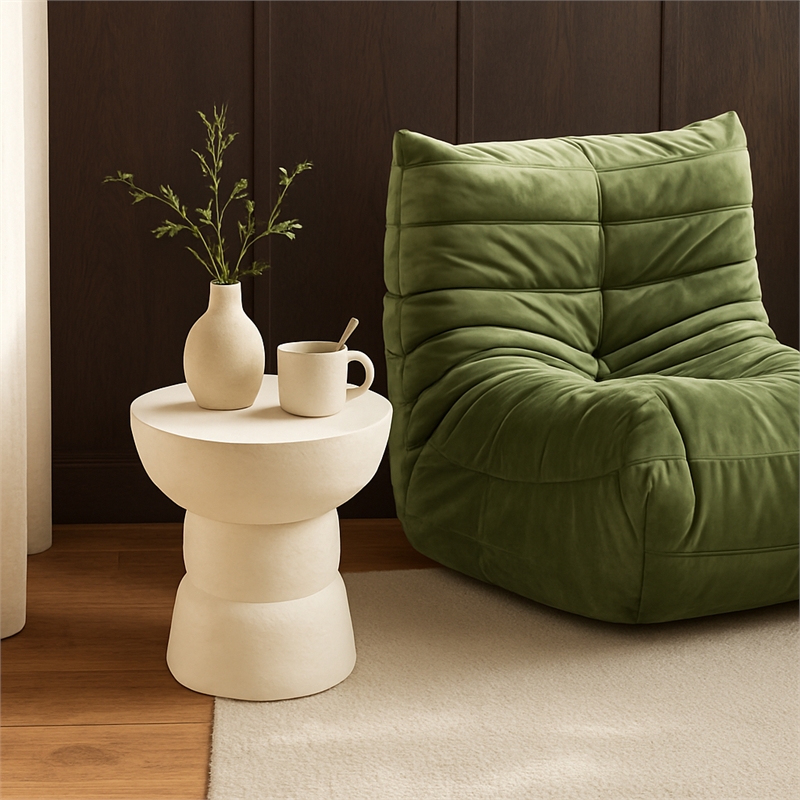 Meridian Furniture Collins Cream Aluminum End Table