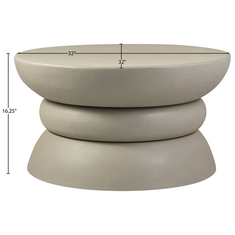 Meridian Furniture Collins Taupe Aluminum Coffee Table