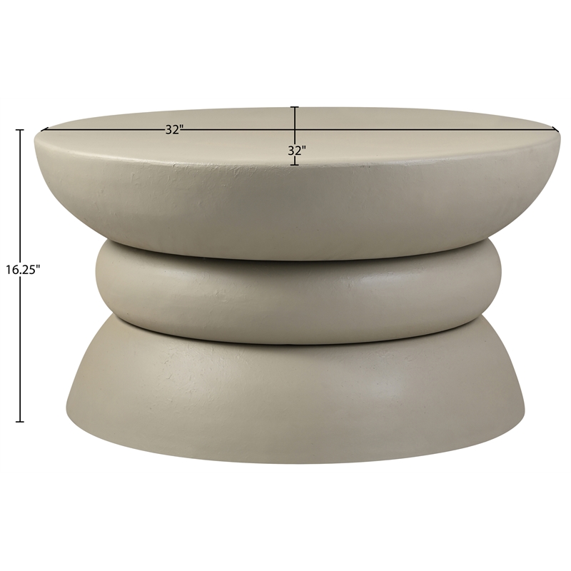 Meridian Furniture Collins Taupe Aluminum Coffee Table