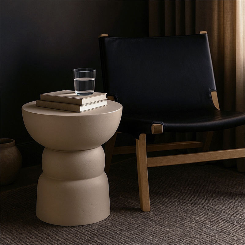 Meridian Furniture Collins Taupe Aluminum End Table