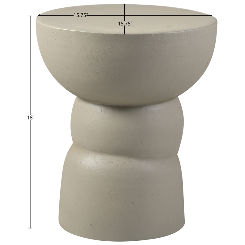 Meridian Furniture Collins Taupe Aluminum End Table