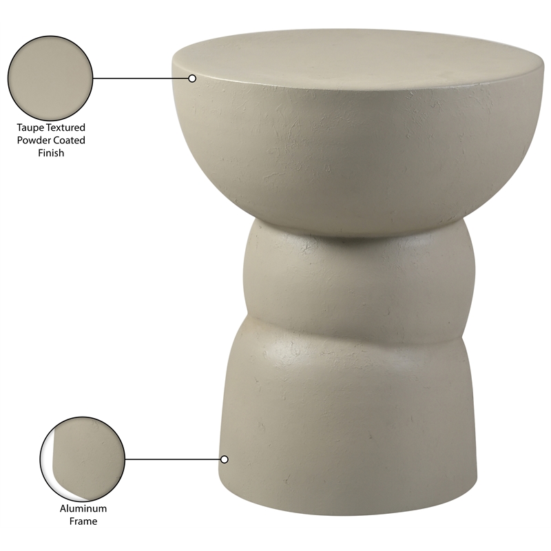 Meridian Furniture Collins Taupe Aluminum End Table