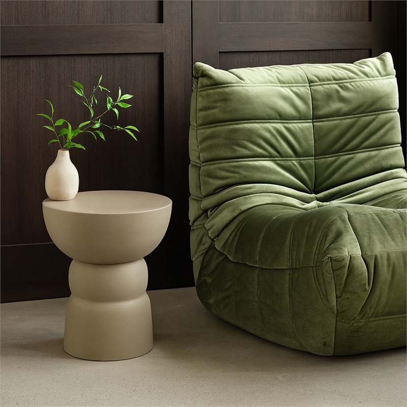 Meridian Furniture Collins Taupe Aluminum End Table