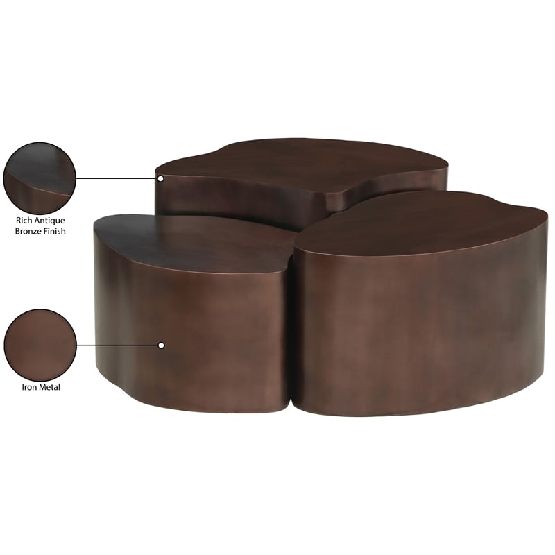 Meridian Furniture Banyan Brown Iron Coffee Table