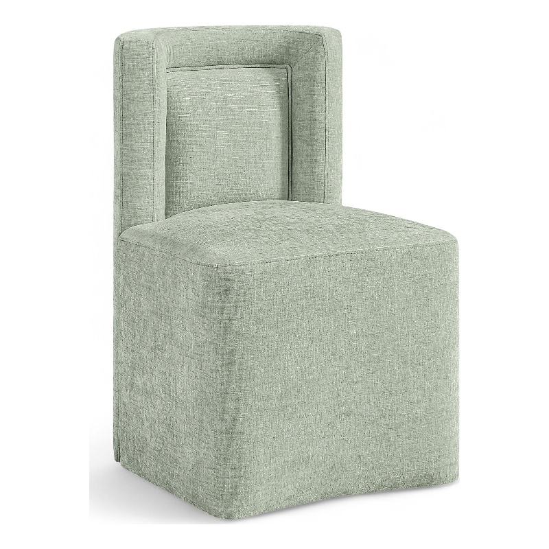 Meridian Furniture Duvina Mint Chenille Fabric Dining Chair