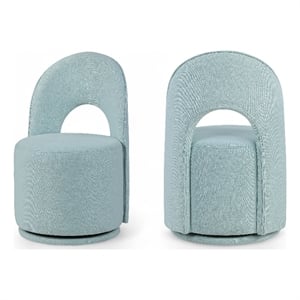 Meridian Furniture Cirelle Lt Blue Linen Textured FabricDining Chair (Set of 2)