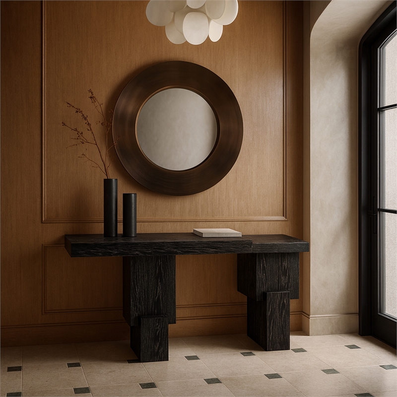 Meridian Furniture Anzio Black Solid Wood Console Table