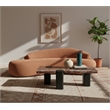 Meridian Furniture Ravenna Burgundy Marble Top And Oak Wood Base Coffee Table