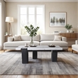 Meridian Furniture Ravenna Panda Marble Top And Oak Wood Base Coffee Table