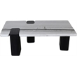 Meridian Furniture Ravenna Panda Marble Top And Oak Wood Base Coffee Table