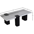 Meridian Furniture Ravenna Panda Marble Top And Oak Wood Base Coffee Table