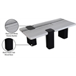 Meridian Furniture Ravenna Panda Marble Top And Oak Wood Base Coffee Table