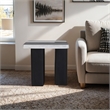 Meridian Furniture Ravenna Panda Marble Top And Oak Wood Base End Table