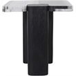 Meridian Furniture Ravenna Panda Marble Top And Oak Wood Base End Table