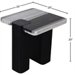 Meridian Furniture Ravenna Panda Marble Top And Oak Wood Base End Table