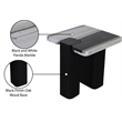Meridian Furniture Ravenna Panda Marble Top And Oak Wood Base End Table