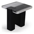 Meridian Furniture Ravenna Panda Marble Top And Oak Wood Base End Table