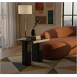 Meridian Furniture Ravenna Panda Marble Top And Oak Wood Base End Table