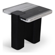 Meridian Furniture Ravenna Panda Marble Top And Oak Wood Base End Table