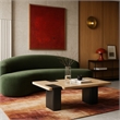 Meridian Furniture Ravenna Beige Travertine Top And Oak Wood Base Coffee Table