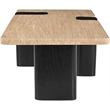 Meridian Furniture Ravenna Beige Travertine Top And Oak Wood Base Coffee Table