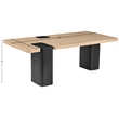 Meridian Furniture Ravenna Beige Travertine Top And Oak Wood Base Coffee Table