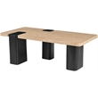 Meridian Furniture Ravenna Beige Travertine Top And Oak Wood Base Coffee Table