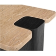 Meridian Furniture Ravenna Beige Travertine Top And Oak Wood Base End Table