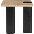 Meridian Furniture Ravenna Beige Travertine Top And Oak Wood Base End Table