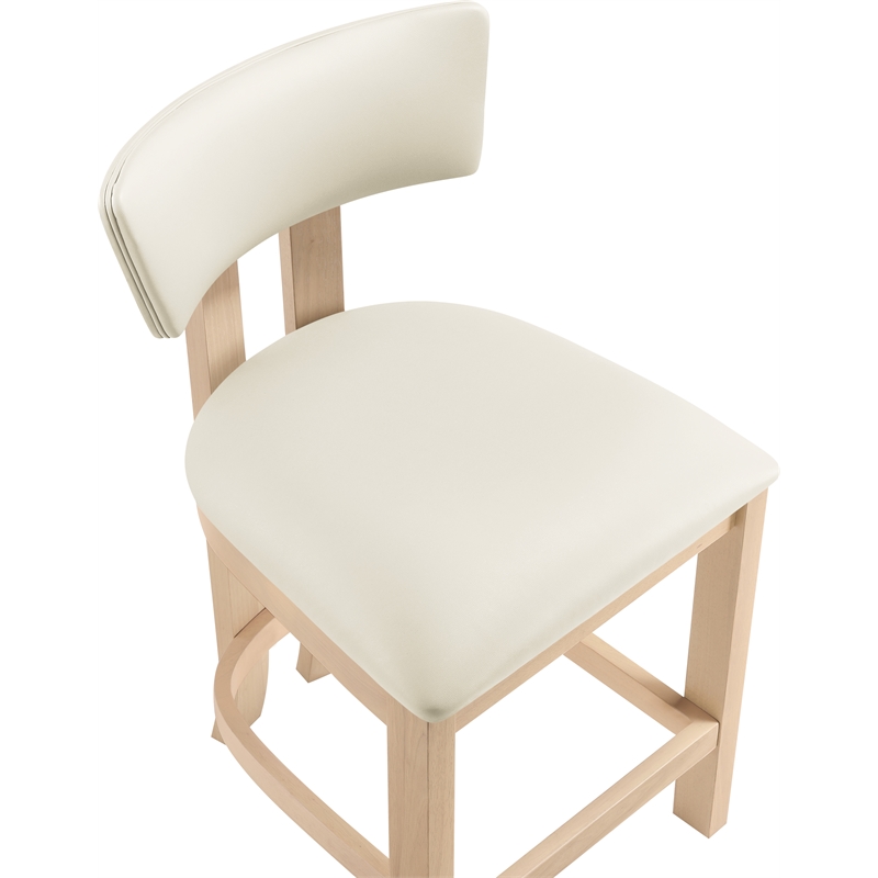Meridian Furniture Lavrin Cream Vegan Leather Counter Stool (Set of 2)