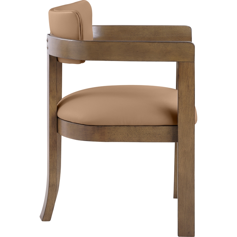 Meridian Furniture Lavrin Cognac Vegan Leather Dining Arm Chair (Set of 2)