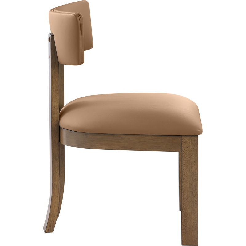 Meridian Furniture Lavrin Cognac Vegan Leather Dining Side Chair (Set of 2)