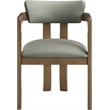 Meridian Furniture Lavrin Olive Vegan Leather Dining Arm Chair (Set of 2)