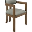 Meridian Furniture Lavrin Olive Vegan Leather Dining Arm Chair (Set of 2)