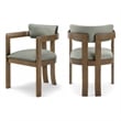 Meridian Furniture Lavrin Olive Vegan Leather Dining Arm Chair (Set of 2)