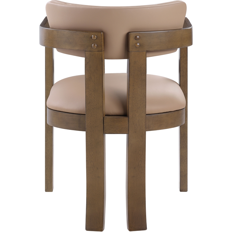 Meridian Furniture Lavrin Tan Vegan Leather Dining Arm Chair (Set of 2)