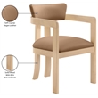 Meridian Furniture Lavrin Cognac Vegan Leather Dining Arm Chair (Set of 2)